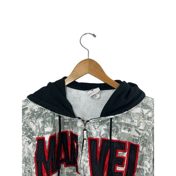 Marvel Hoodie Sweatshirt Universal Studios Grey White Sweatshirt Zipper Small - Picture 2 of 9